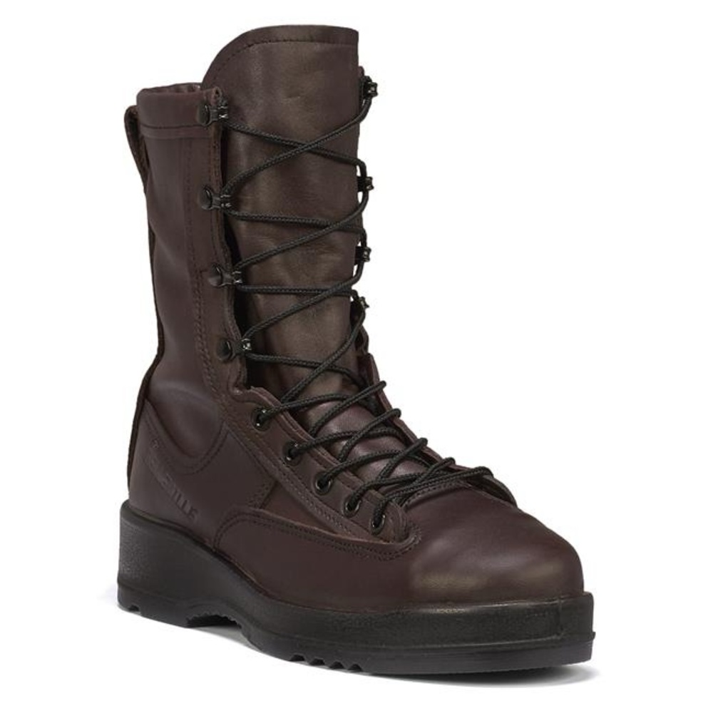 Belleville MENS 8” 330 Wet Weather Steel Toe Leather Flight Boots Brown Size 8